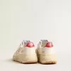Herren-Sneaker „Running Sole” aus Nappaleder mit beigem Lederstern und roter Fersenlasche