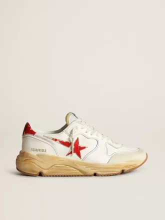 Herren-Sneaker „Running Sole” mit Lederstern und Fersenlasche mit rotem Aufdruck