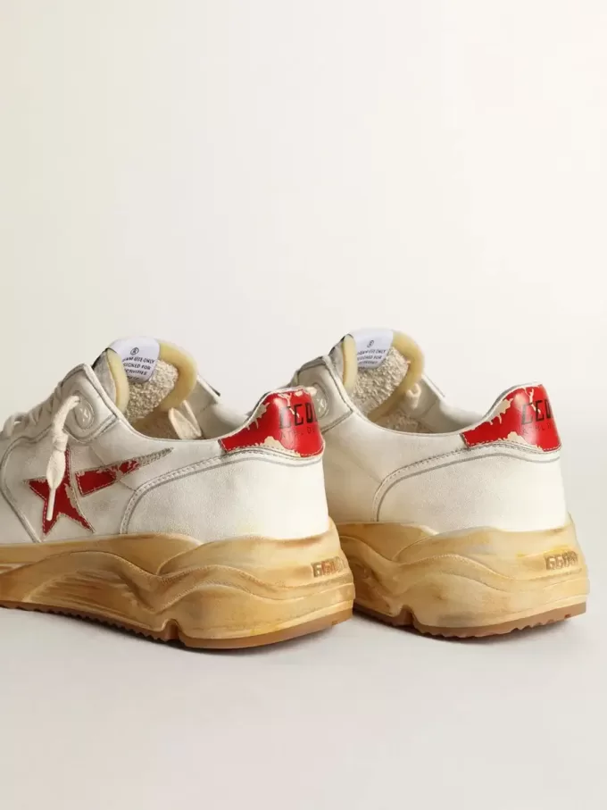 Herren-Sneaker „Running Sole” mit Lederstern und Fersenlasche mit rotem Aufdruck