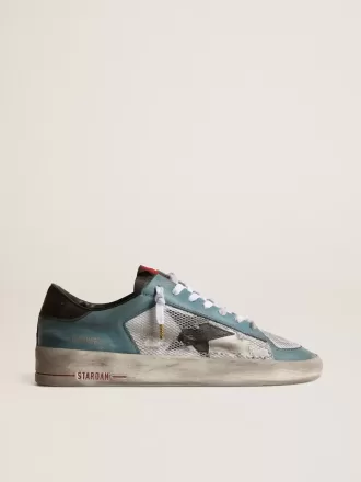 Herren-Sneaker Stardan aus Distressed-Mesh und petrolfarbenem Obermaterial Herren-Sneaker Stardan aus Distressed-Mesh und petrolfarbenem Obermaterial