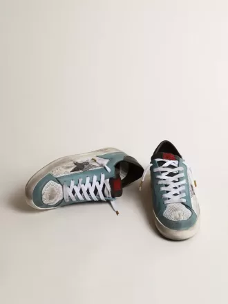 Herren-Sneaker Stardan aus Distressed-Mesh und petrolfarbenem Obermaterial Herren-Sneaker Stardan aus Distressed-Mesh und petrolfarbenem Obermaterial