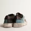 Herren-Sneaker Stardan aus Distressed-Mesh und petrolfarbenem Obermaterial