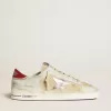 Herren-Sneaker „Stardan” aus Nubuk- und Crackle-Leder mit silbernem Metallic-Lederstern