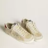 Herren-Sneaker „Stardan” aus Nubuk- und Crackle-Leder mit silbernem Metallic-Lederstern
