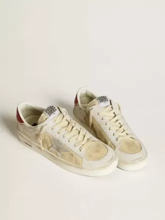 Herren-Sneaker „Stardan” aus Nubuk- und Crackle-Leder mit silbernem Metallic-Lederstern
