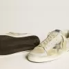 Herren-Sneaker „Stardan” aus Nubuk- und Crackle-Leder mit silbernem Metallic-Lederstern