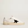 Herren-Sneaker „Stardan” aus weißem Mesh mit schwarzem Wildlederstern