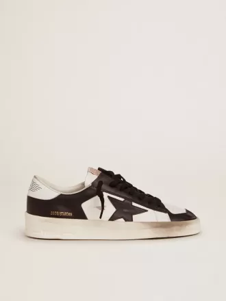 Herren-Sneaker Stardan aus weißem und schwarzem Leder