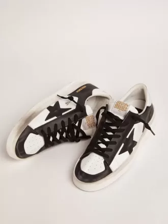 Herren-Sneaker Stardan aus weißem und schwarzem Leder