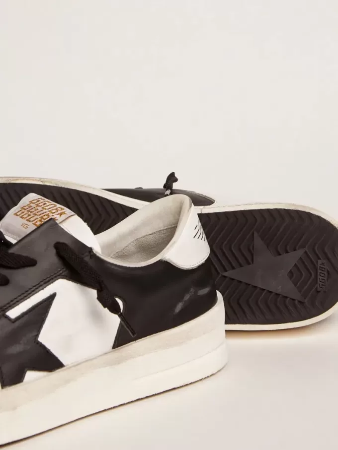 Herren-Sneaker Stardan aus weißem und schwarzem Leder