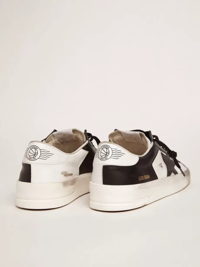 Herren-Sneaker Stardan aus weißem und schwarzem Leder