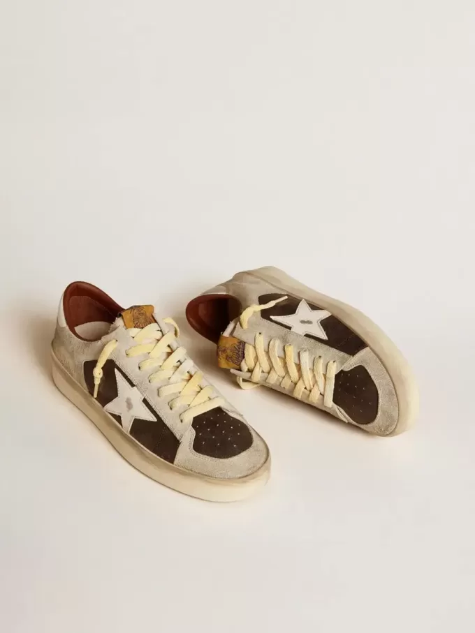 Herren-Sneaker „Stardan” aus Wildleder und Leder mit Lederstern und metallischer Fersenlasche