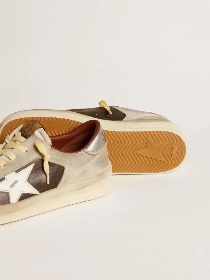 Herren-Sneaker „Stardan” aus Wildleder und Leder mit Lederstern und metallischer Fersenlasche
