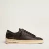 Herren-Sneaker Stardan komplett aus schwarzem Leder