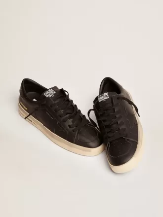 Herren-Sneaker Stardan komplett aus schwarzem Leder