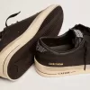 Herren-Sneaker Stardan komplett aus schwarzem Leder
