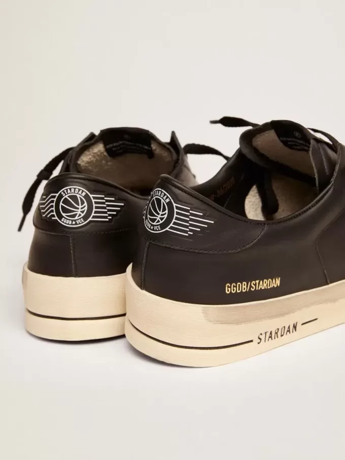 Herren-Sneaker Stardan komplett aus schwarzem Leder