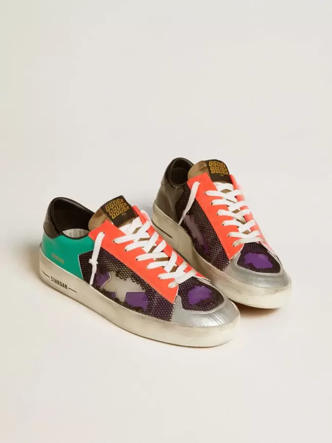 Herren-Sneaker Stardan LAB aus Lackleder und Mesh mit Gummistern