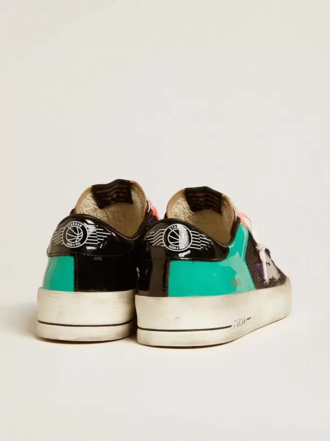 Herren-Sneaker Stardan LAB aus Lackleder und Mesh mit Gummistern
