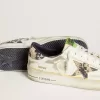 Herren-Sneaker Stardan LAB aus weißem Leder mit Camouflage-Stern und Fersenlasche Herren-Sneaker Stardan LAB aus weißem Leder mit Camouflage-Stern und Fersenlasche
