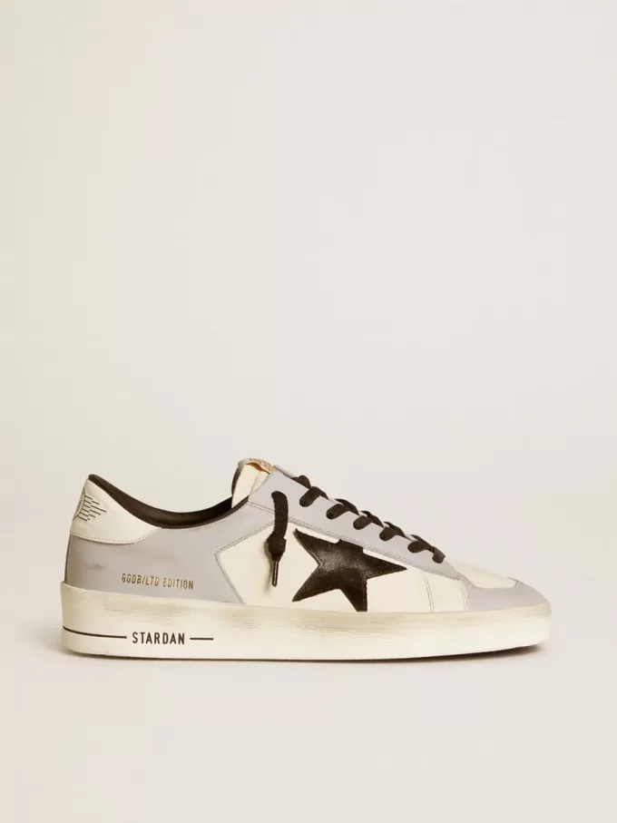 Herren-Sneaker Stardan LTD aus Nappa und Leder mit Stern aus Wildleder und Fersenlasche aus Leder