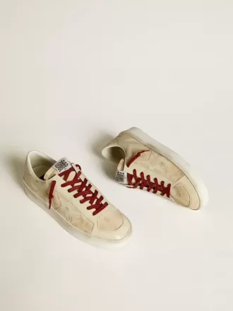 Herren-Sneaker Stardan LTD aus Wildleder mit Stern und Fersenlasche aus weißem Lackleder