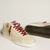 Herren-Sneaker Stardan LTD aus Wildleder mit Stern und Fersenlasche aus weißem Lackleder