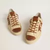 Herren-Sneaker V-Star aus cremefarbenem Canvas mit tabakfarbenem Lederstern