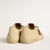 Herren-Sneaker V-Star aus cremefarbenem Canvas mit tabakfarbenem Lederstern