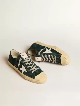 Herren-Sneaker V-Star aus dunkelgrünem Wildleder mit weißem Lederstern