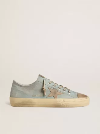 Herren-Sneaker V-Star aus hellblauem Canvas mit taubengrauem Lederstern