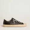 Herren-Sneaker V-Star aus schwarzem Nappaleder mit schwarzem Lederstern