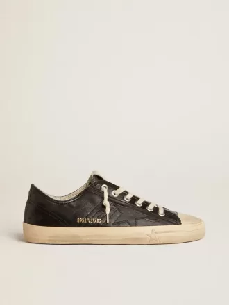 Herren-Sneaker V-Star aus schwarzem Nappaleder mit schwarzem Lederstern