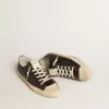 Herren-Sneaker V-Star aus schwarzem Nappaleder mit schwarzem Lederstern