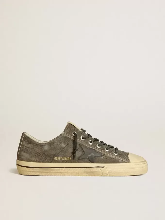 Herren-Sneaker V-Star aus schwarzem Wildleder mit schwarzem Lederstern