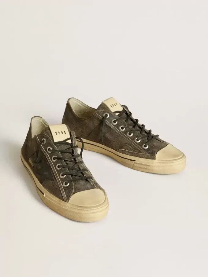 Herren-Sneaker V-Star aus schwarzem Wildleder mit schwarzem Lederstern