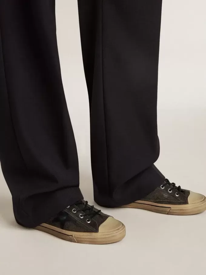 Herren-Sneaker V-Star aus schwarzem Wildleder mit schwarzem Lederstern
