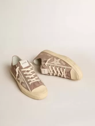 Herren-Sneaker V-Star aus taubengrauem Wildleder mit hellgrauem Lederstern