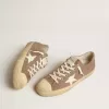 Herren-Sneaker V-Star aus taubengrauem Wildleder mit weißem Nappalederstern