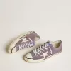 Herren-Sneaker V-Star LAB aus lila Leder und Glitzer mit weißem Stern und silberner Glitzerzunge