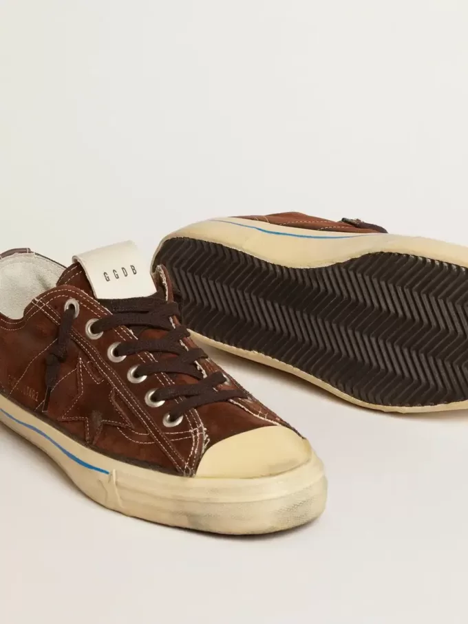 Herren-Sneaker V-Star LTD aus dunkelbraunem Wildleder mit farblich abgestimmtem Stern