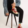 Herren-Sneaker V-Star LTD aus dunkelrotem Wildleder mit silbernem Stern und Fersenlasche