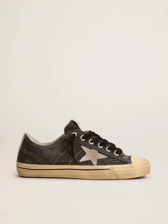 Herren-Sneaker V-Star LTD aus schwarzem Canvas mit eisgrauem Stern und Ferse