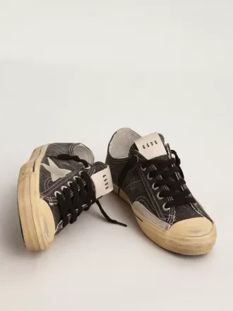 Herren-Sneaker V-Star LTD aus schwarzem Canvas mit eisgrauem Stern und Ferse