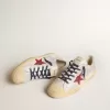 Herren-Sneaker V-Star LTD aus silbermetallischem Wildleder mit rotem Wildlederstern