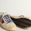 Herren-Sneaker V-Star LTD aus silbermetallischem Wildleder mit rotem Wildlederstern