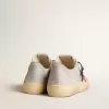 Herren-Sneaker V-Star LTD aus silbermetallischem Wildleder mit rotem Wildlederstern