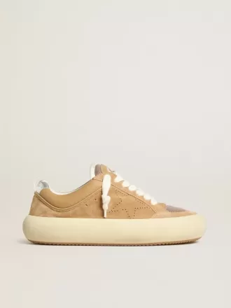 Herren-Space-Star-Cube aus tabakfarbenem Wildleder mit perforiertem Stern