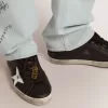 Herren-Spitzenverschluss mit Clip in Altgoldfarbe mit goldener Beschriftung