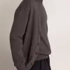 Herren-Strickjacke aus melierter grauer Baumwolle mit Logo auf der Rückseite